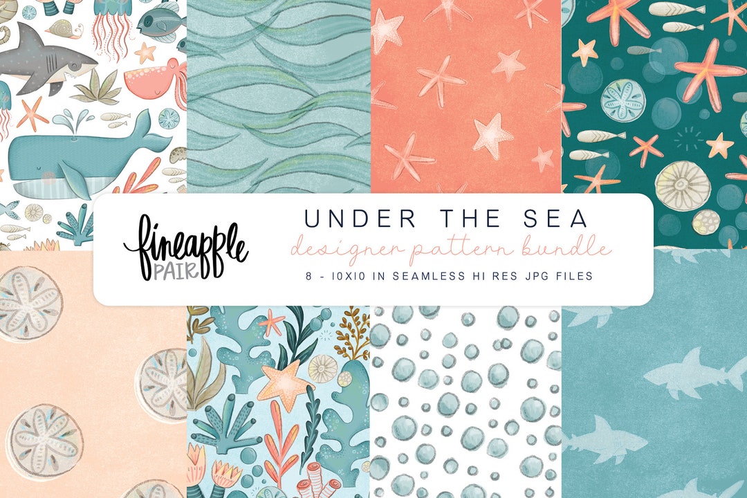 Ocean Animals Digital Paper: Sea Life Patterns (digital Download) - Etsy