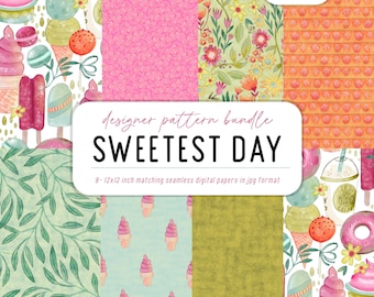 Ice Cream Seamless Pattern: Summer Treats Digital Paper (Digital Download)