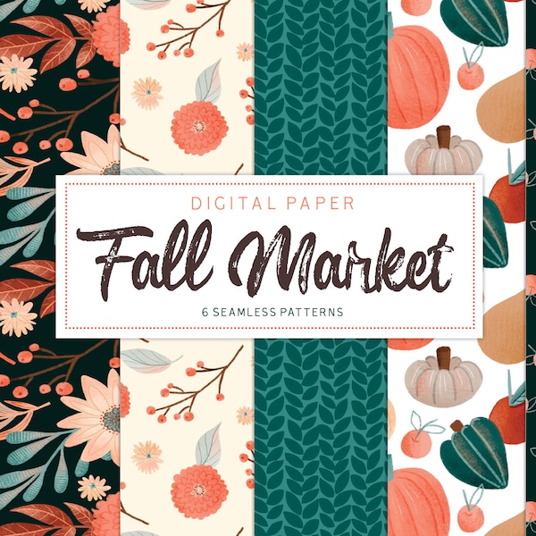 Fall Clipart, Fall Digital Paper, Autumn Clipart, Fall Market Clipart, Fall flowers Clipart, Pumpkin Clipart, Fall Farm Market Clipart, DH