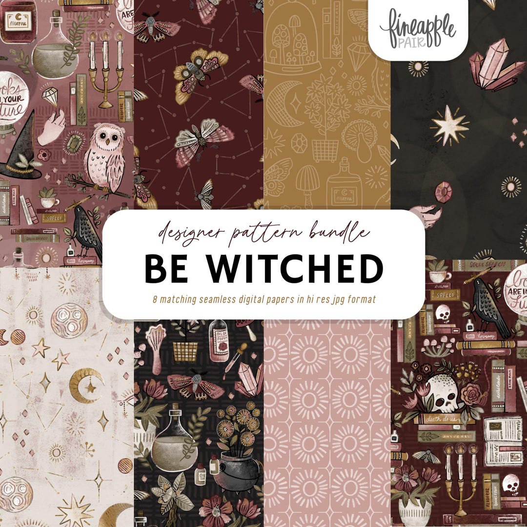 Witchy Digital Paper Pack | Dark Academia Seamless Patterns (JPG) - Etsy