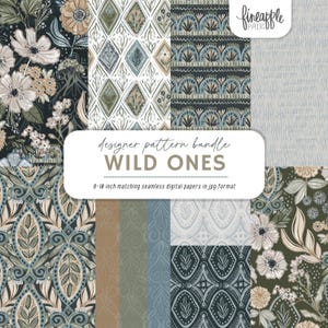 Papel Digital Floral Boho, Clipart Boho, Gráficos de Flores Boho, Clipart Floral Boho, Anêmona Branca