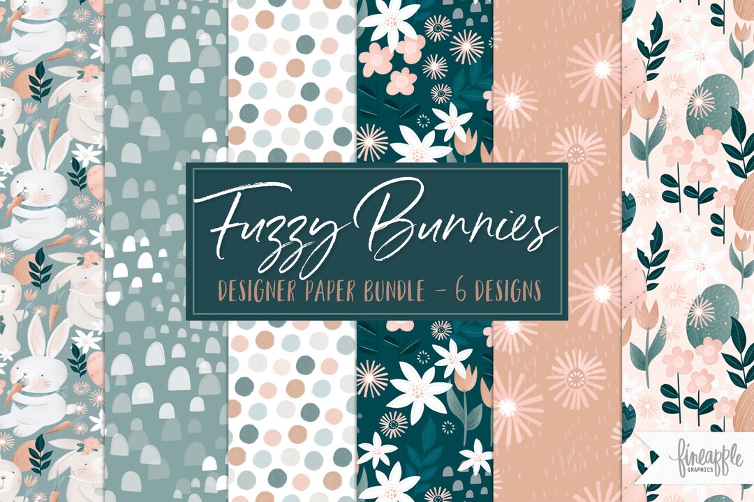 Easter Bunny Digital Paper: Spring Floral Patterns (digital Download ...