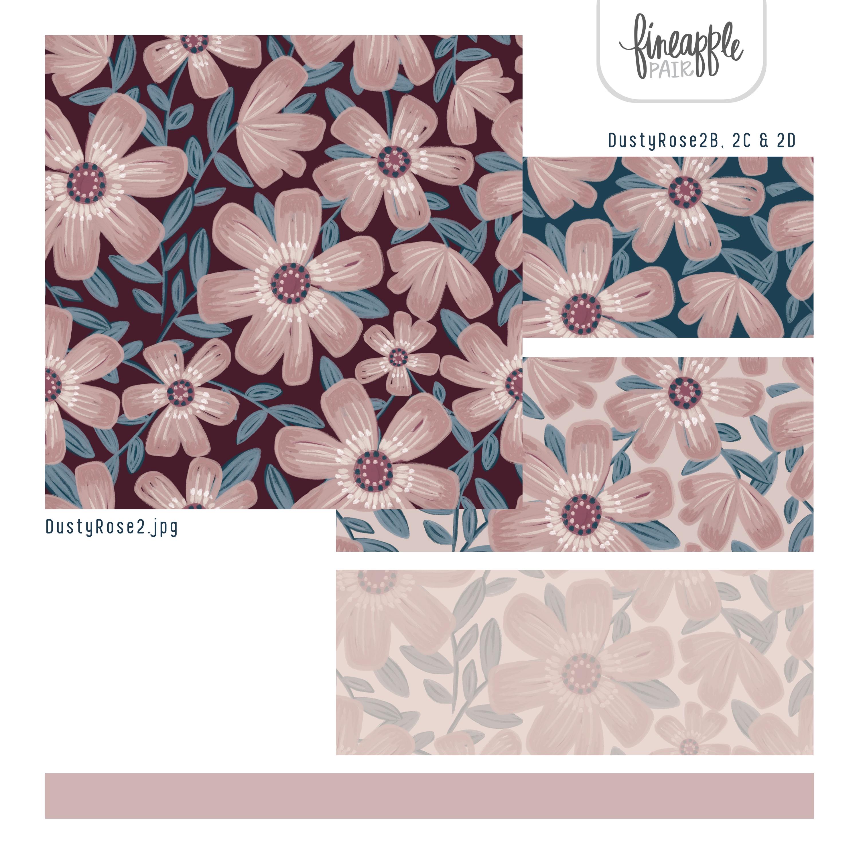 Dusty Rose Seamless Pattern Bundle | 7 Floral Digital Papers | Boho ...