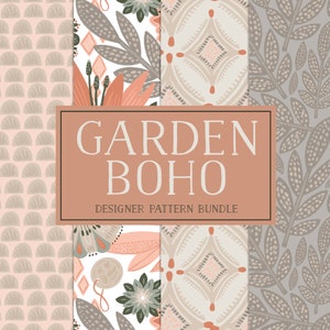 Boho Chic Clipart, papel digital boho, Boho Tropical Graphics, Boho Floral Clipart, DH