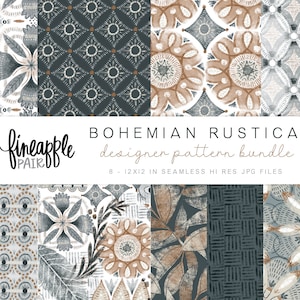 Carta digitale floreale Boho, Clipart Boho, Grafica floreale Boho, Clipart floreale Boho, DH