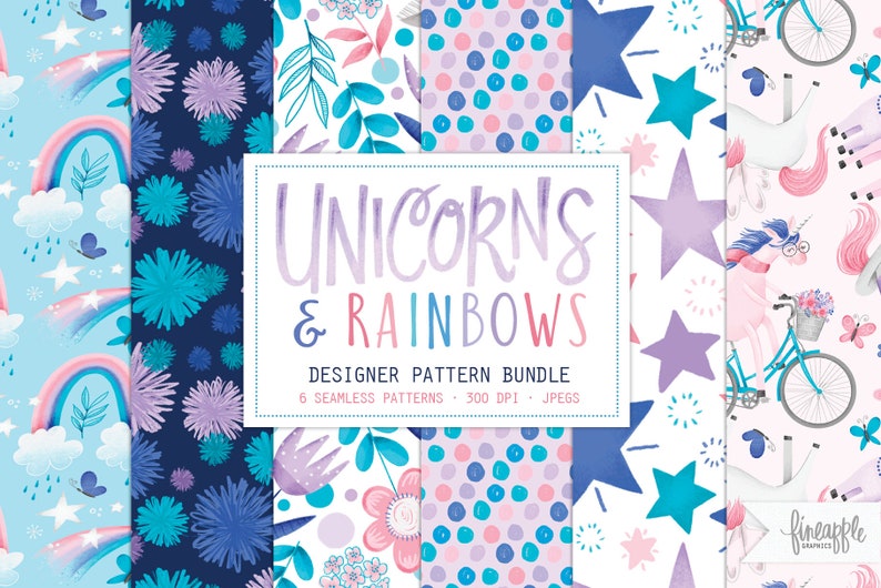 unicorn digital paper clip art unicorn graphics unicorn etsy