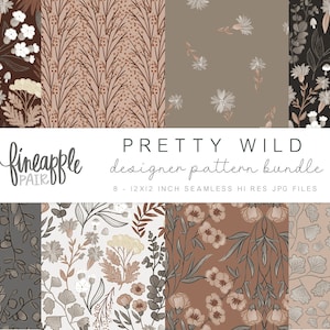 Boho Chic Clipart, Boho Cyfrowy Papier, Boho Kwiatowy Cyfrowy Papier, Boho Bezszwowe Jpgs, Wzory Kwiatów Boho, Kwiaty Terra Cotta, DH