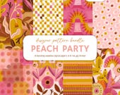 Boho Floral Seamless Patterns: Vintage Illustration Prints (Digital Download