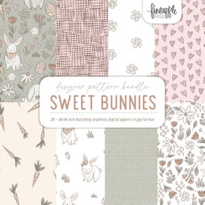 Watercolor Easter Bunny Clipart: Spring Floral PNGs (Digital Paper)
