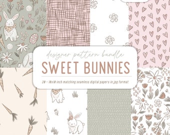Watercolor Easter Bunny Clipart: Spring Floral PNGs (Digital Paper)
