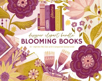 Book Club Clipart: Reading & Library PNGs, Book Lover illustrations