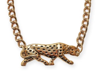 Vintage Jaguar / Leopard Pendant Necklace