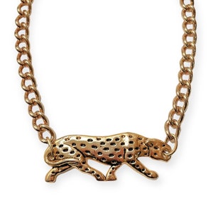 Vintage Jaguar / Leopard Pendant Necklace