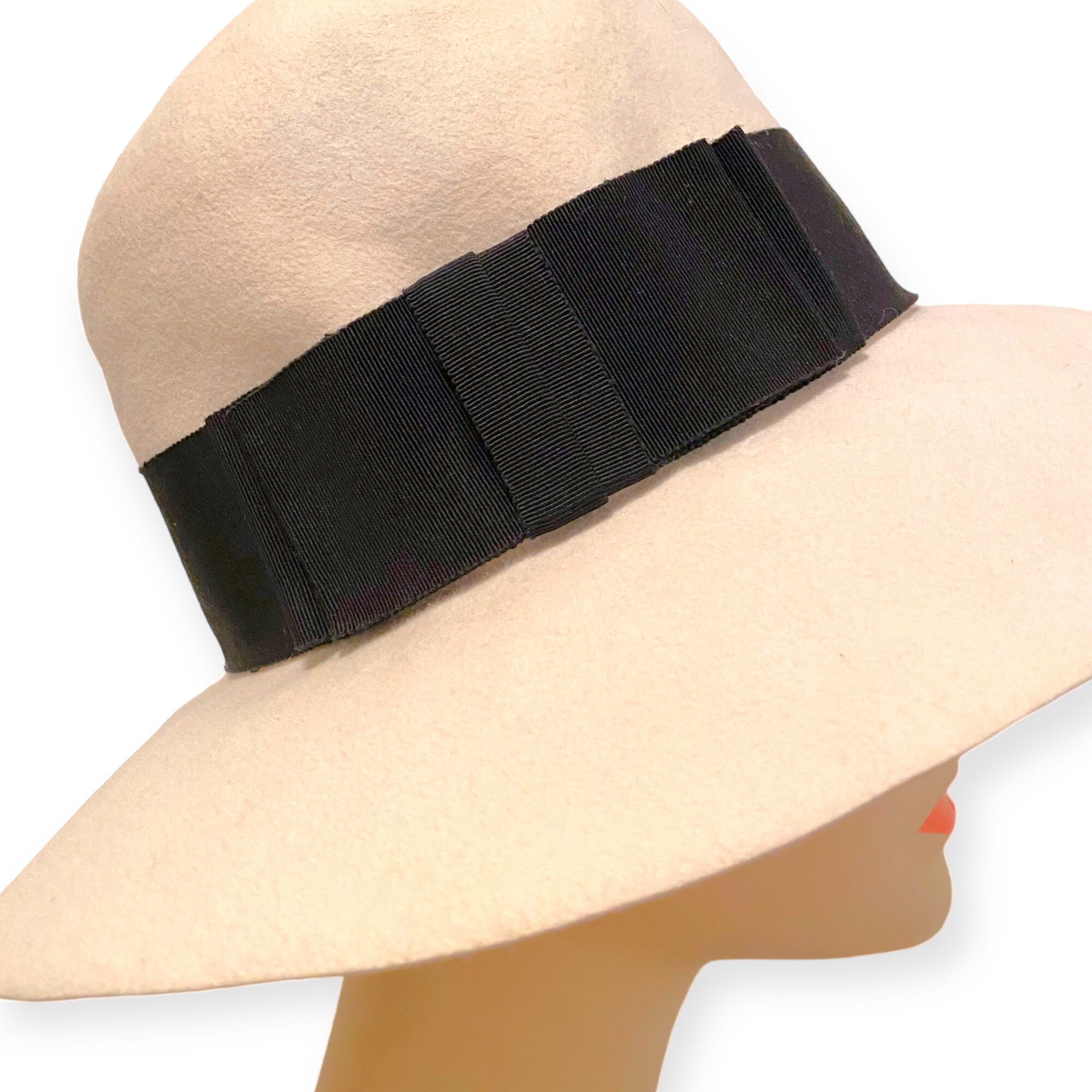 Vintage CHRISTIAN DIOR Ivory Wool Wide Brim Hat - Etsy display picture 3