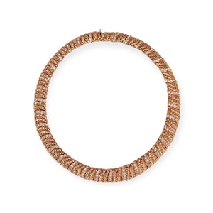 Vintage CINER 18K Gold and Pave Crystal Choker Necklace