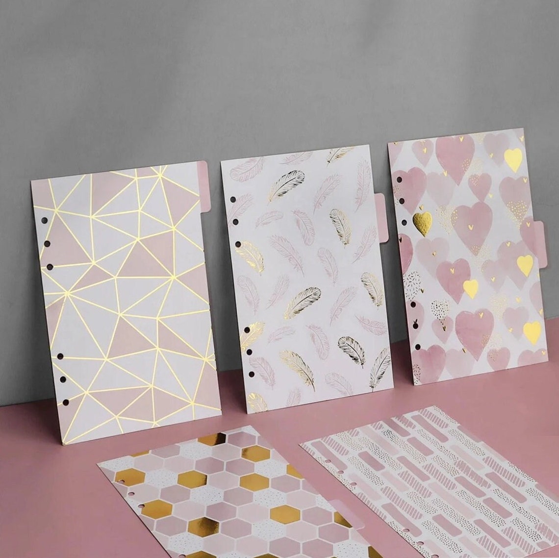 A5 Pink Binder Divider Tabs Index Loose Leaf Refills Etsy