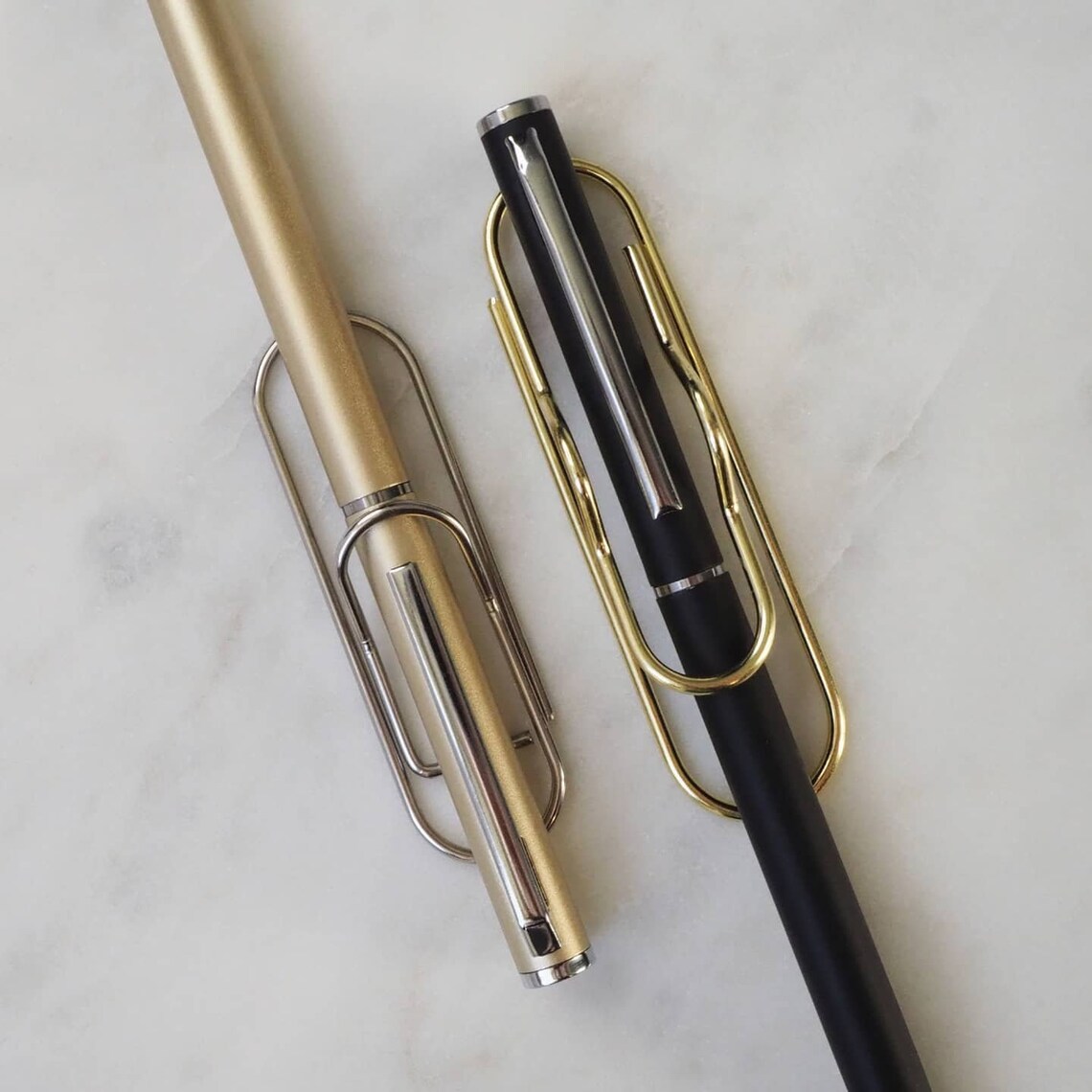 2 PCS Stainless Pen Holder Clip for Notebook Journals Paper Office