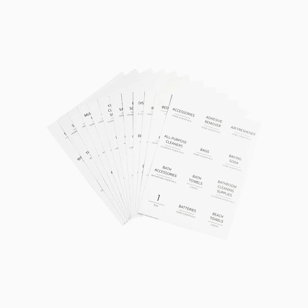 204 PCS Minimal Home Organization Labels Set | Waterproof Labels | Bathroom Organization Labels for Storage Bins Containers and Jars