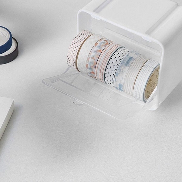 Washi Tape Organizer | Mini Plastic Washi Tape Storage Box | Washi Tape Container | Roll Tape Holder