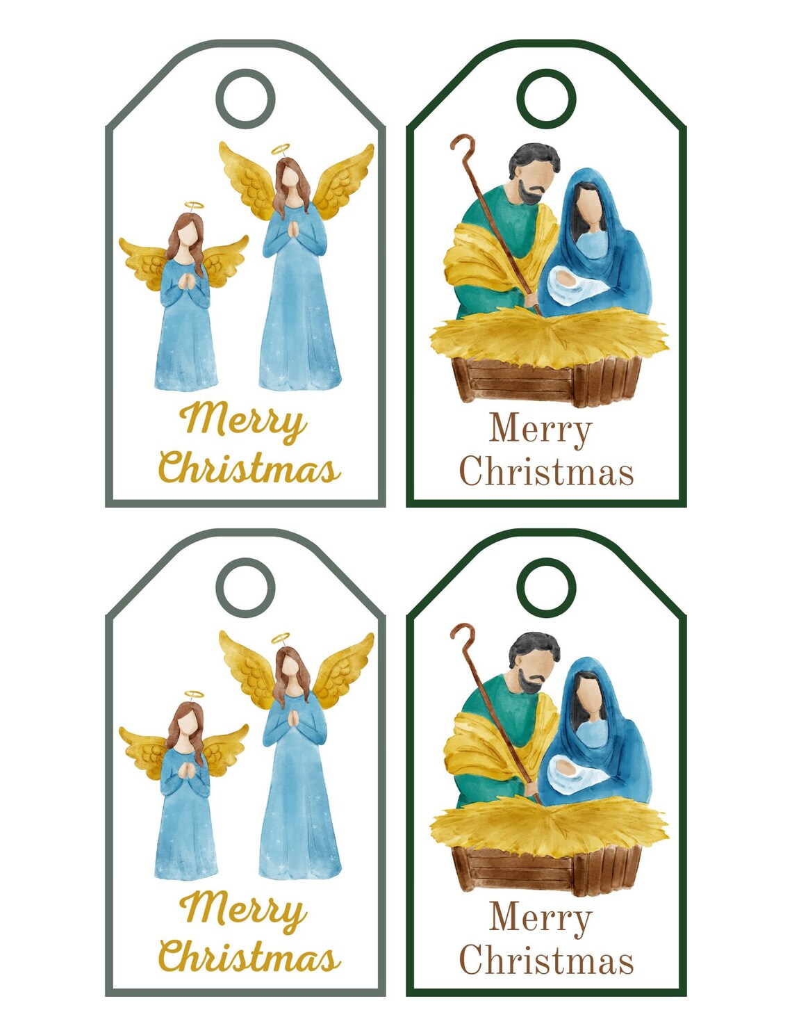 Printable Nativity Gift Tags Gift Tags Christmas Gift Tags - Etsy