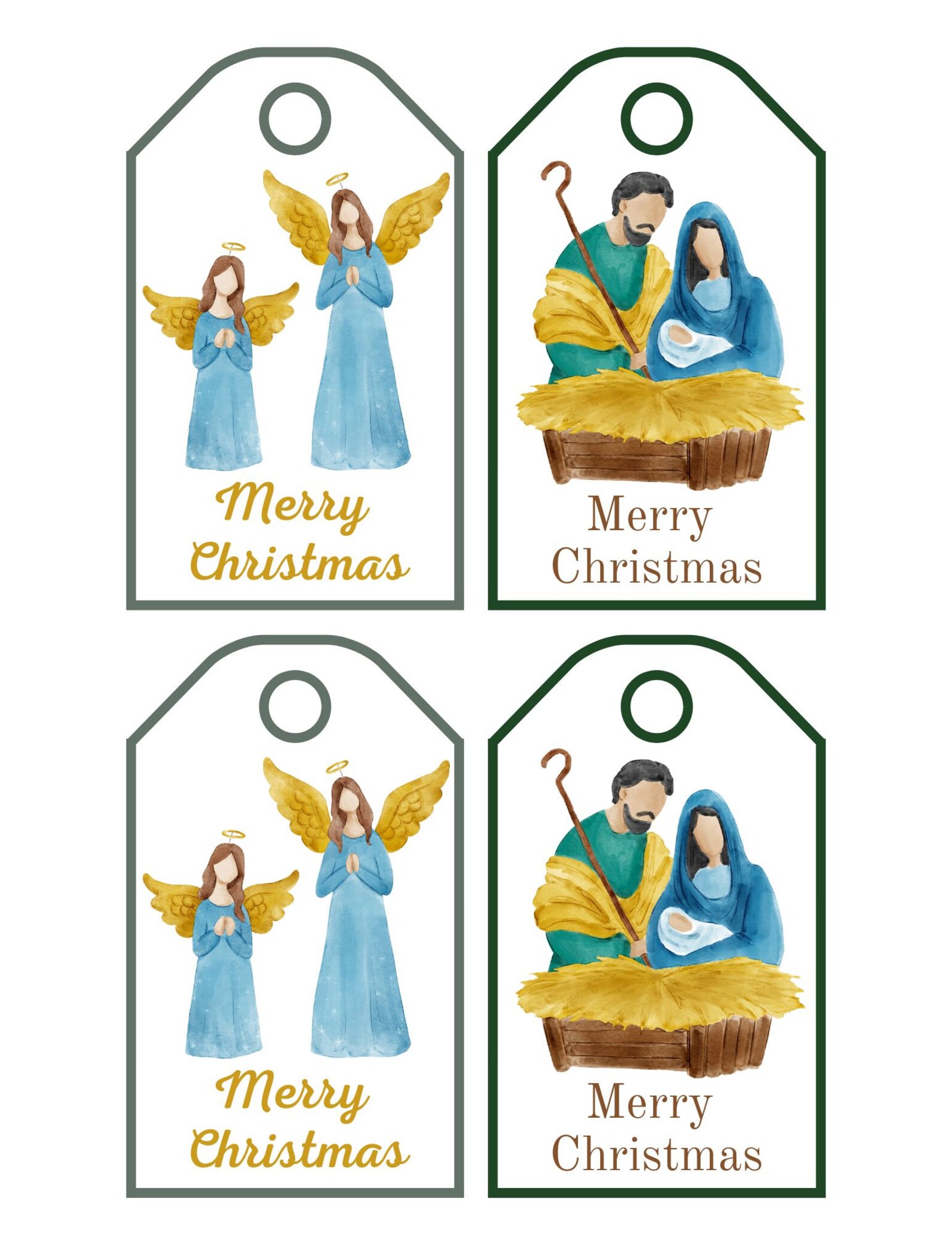 Printable Nativity Gift Tags Gift Tags Christmas Gift Tags - Etsy