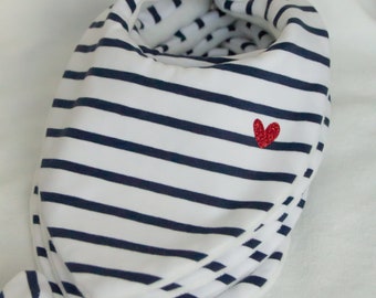 Bavoir bandana marinière / bavoir bébé / cadeau naissance