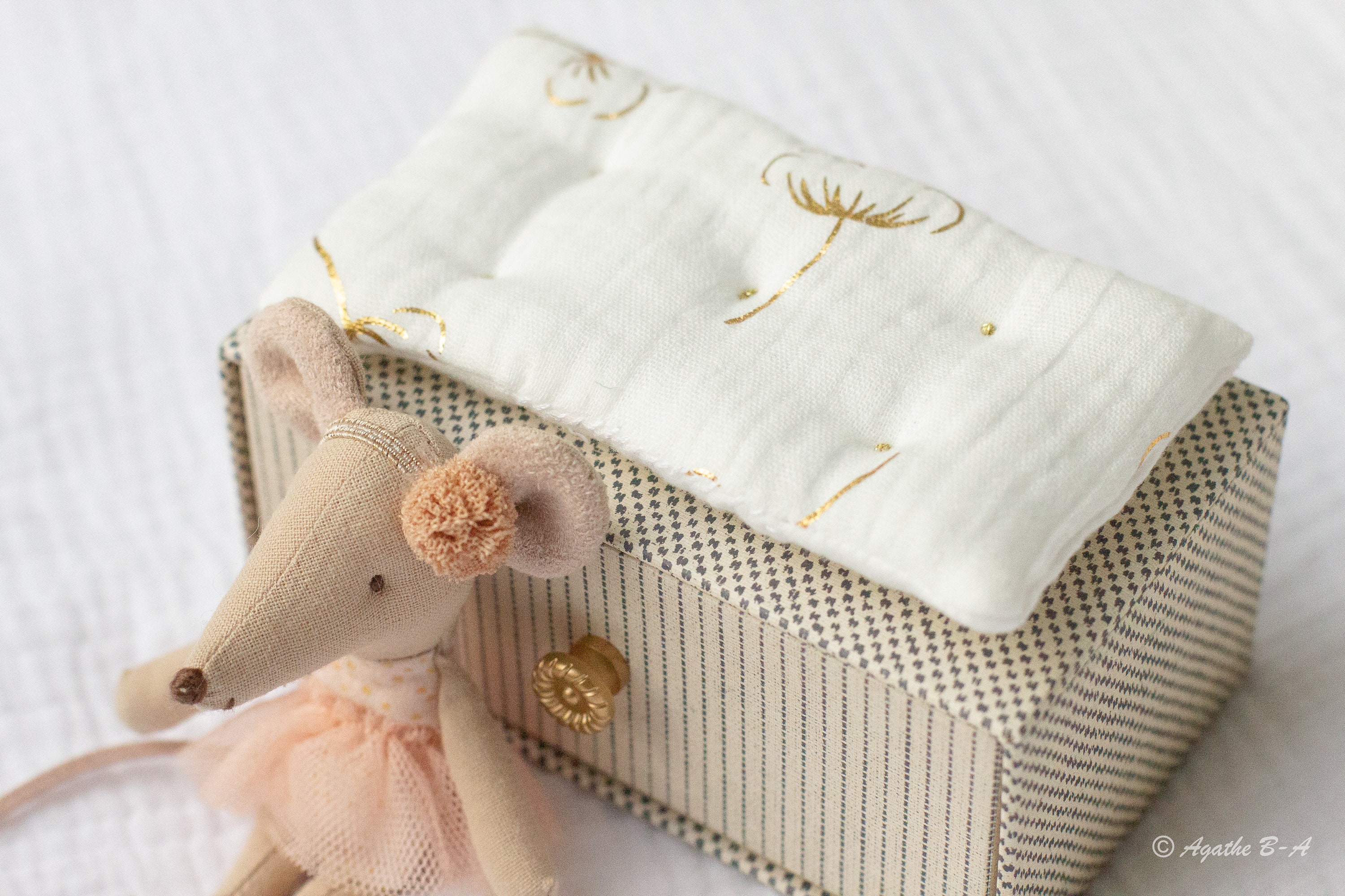 Maileg mouse mattress accessory / Double gauze oekotex / Etsy