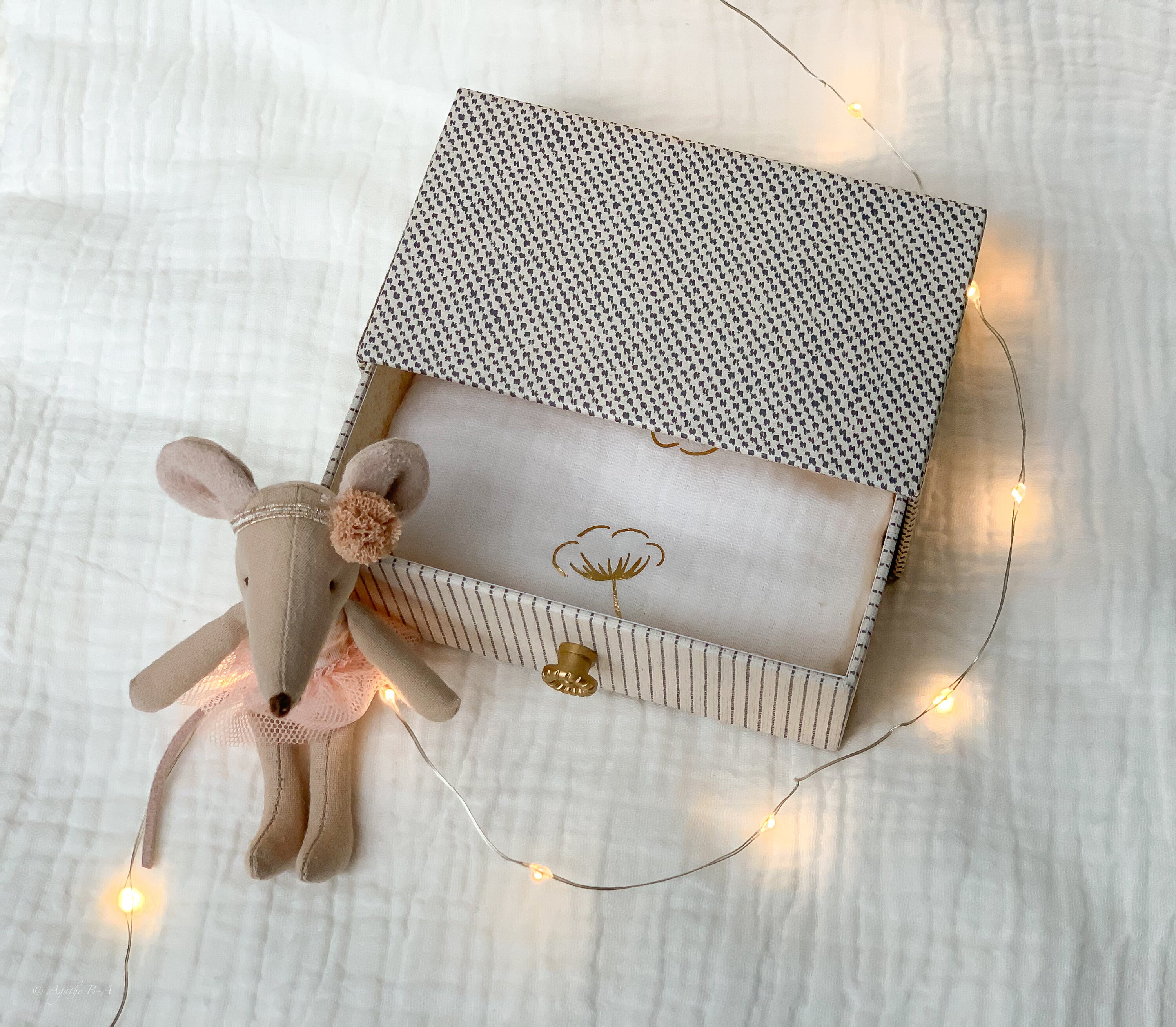 Maileg mouse mattress accessory / Double gauze oekotex / Etsy