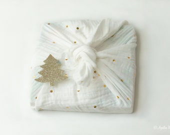 Furoshiki-style fabric gift wrapper