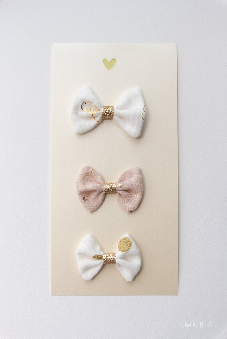 Barrette noeud / barrette fille double gaze / barrette bébé Etsy France