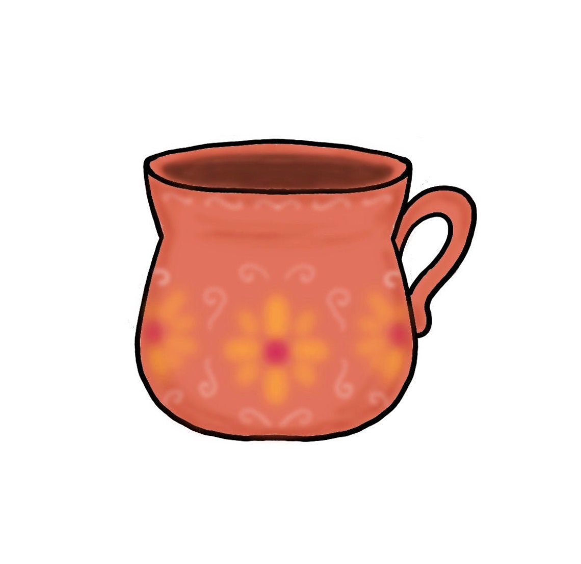 Jarrito Taza de Barro Mexican Cup Etsy