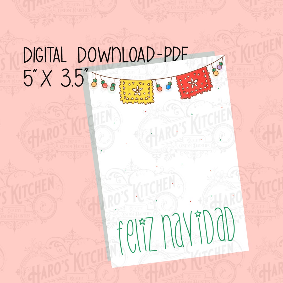 DIGITAL DOWNLOAD PDF Feliz Navidad Cards - Etsy