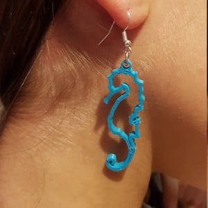 3D Printed unique Seahorse Earrings image 2
