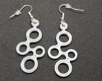 3D Printed unique Pendant Earrings with circles design