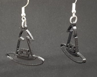 3D Printed unique Earrings with Witch Hat design for Halloween