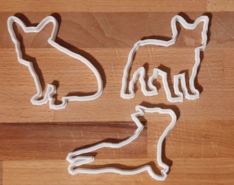 Set di 3 Bulldog Cookie Cutter francese per la decorazione della festa