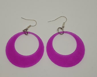 3D Printed unique Pendant Earrings rounded design