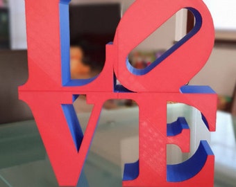 BIG SIZE (40x40 cm) LOVE sculpture statue 3D Printed, eternal love embrace available in different colors