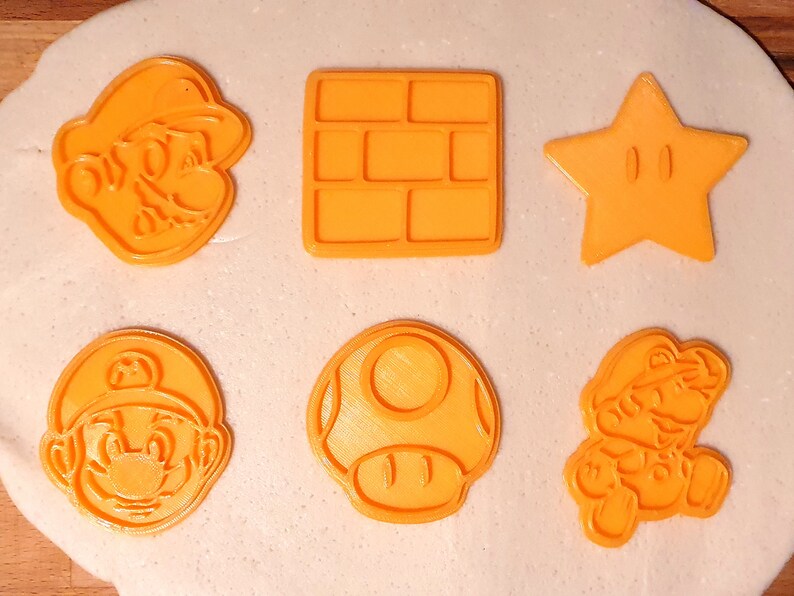 Set of 6 Cookie Cutters shaped as Super Mario Bros Figures Etsy