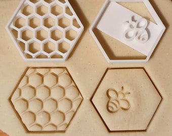 Set di 2 Hive e Bee Cookie Cutter per la decorazione della festa