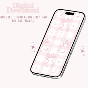 Coquette Aesthetic Phone Wallpaper Pack | 6 Cute Spft Pink Wallpapers | Girly Phone Backgrounds | IPhone/Android Digital Wallpaper Download