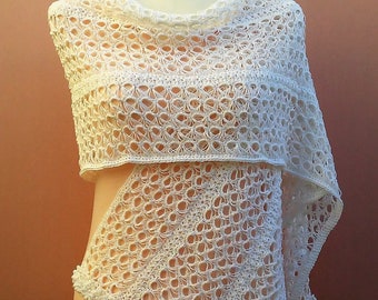 Laci Shawl Crochet Pattern - Broomstick Lace Wedding Shawl