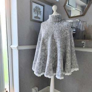 Crochet pattern for roll neck poncho, beginners crochet pattern, crochet clothing