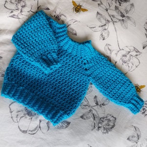 Baby / Kinder Pullover Häkelanleitung, ohne Nähen, Top Down Häkeljumper für Kinder von 0-3 bis 12 Jahren, PDF digitaler Download