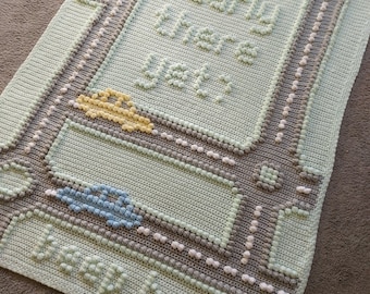 Patrón de manta de crochet, manta para coche para viajes por carretera, manta para bebé hecha a mano para regalar especialmente a los coches, descarga digital en PDF.