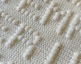 Modello per coperta all'uncinetto, coperta con preghiera del Signore, coperta all'uncinetto, regalo di nozze, terminologia USA + UK, download digitale in PDF