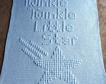 Crochet pattern for Twinkle Twinkle Little Star crochet blanket handmade