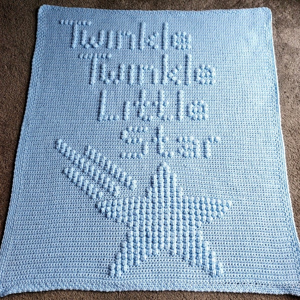 Crochet pattern for Twinkle Twinkle Little Star crochet blanket handmade