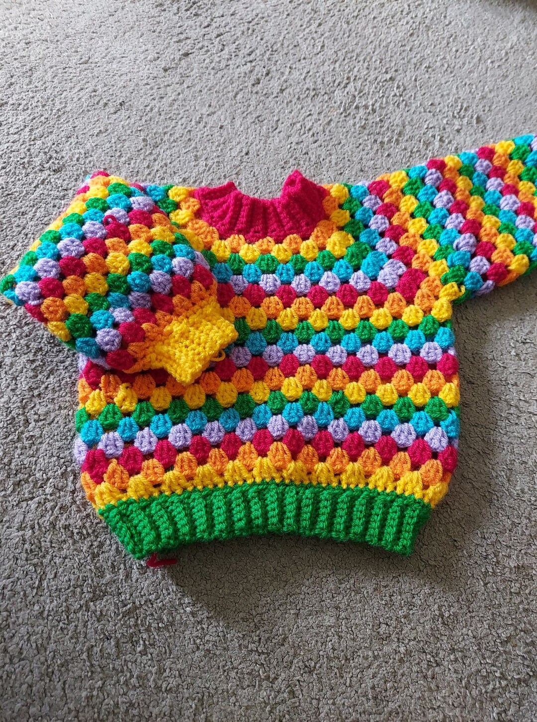 Baby / Childs Crochet Jumper Pattern, No Sew, Granny Stripe, Bell