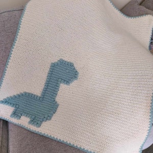 Crochet Pattern for dinosaur Blanket, childs blanket, baby blanket, diplodocus, digital download